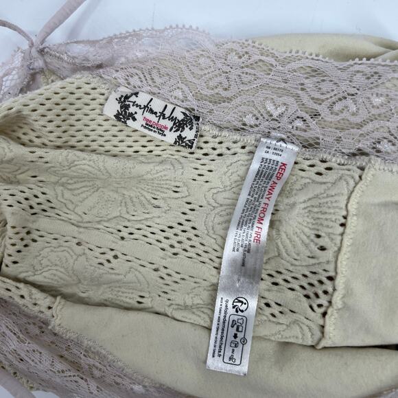 FP Intimately Free People Lace Trim Mesh Cami Stretch Tank Top XS - Picture 3 of 3